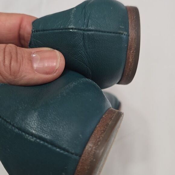 Chloe navy ballet flats scalloped leather Lauren round toe 37.5 - Picture 8 of 8